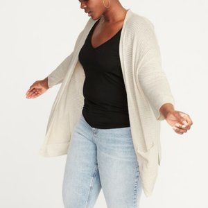 Old Navy Open Front Textured 3/4 Sleeve Cardigan